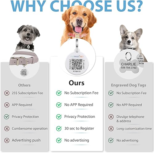 Miniatura 2 de Collar para perro con etiqueta de identificación con código QR, collares de algodón resistentes de cáñamo, duradero, cómodo, acolchado, etiquetas de