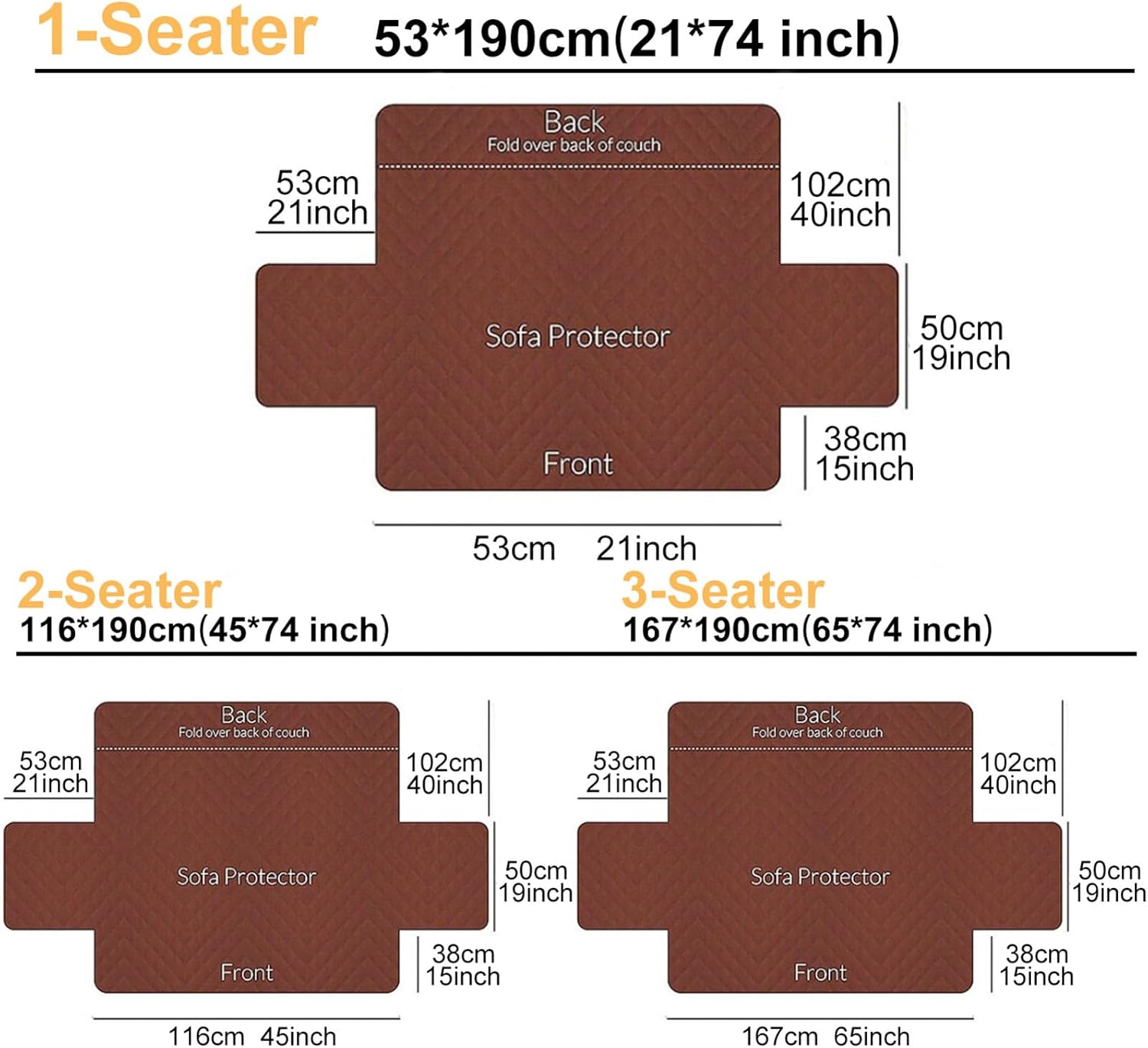 Recliner Chair Cover,Non Slip Thickened Flannel 1 2 3 Seater Soft Warm Reclining Chair Cover with Side Pocket Cushion Sofa Slipcovers Armchair Cover for Living Room (Beige,167 * 190cm)
