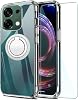 Case for OnePlus Nord 6 with Stand and Screen Protector,Shockproof Cover,Thin Anti-Fingerprint Phone Cover for OnePlus Nord 6,Transparent - Z