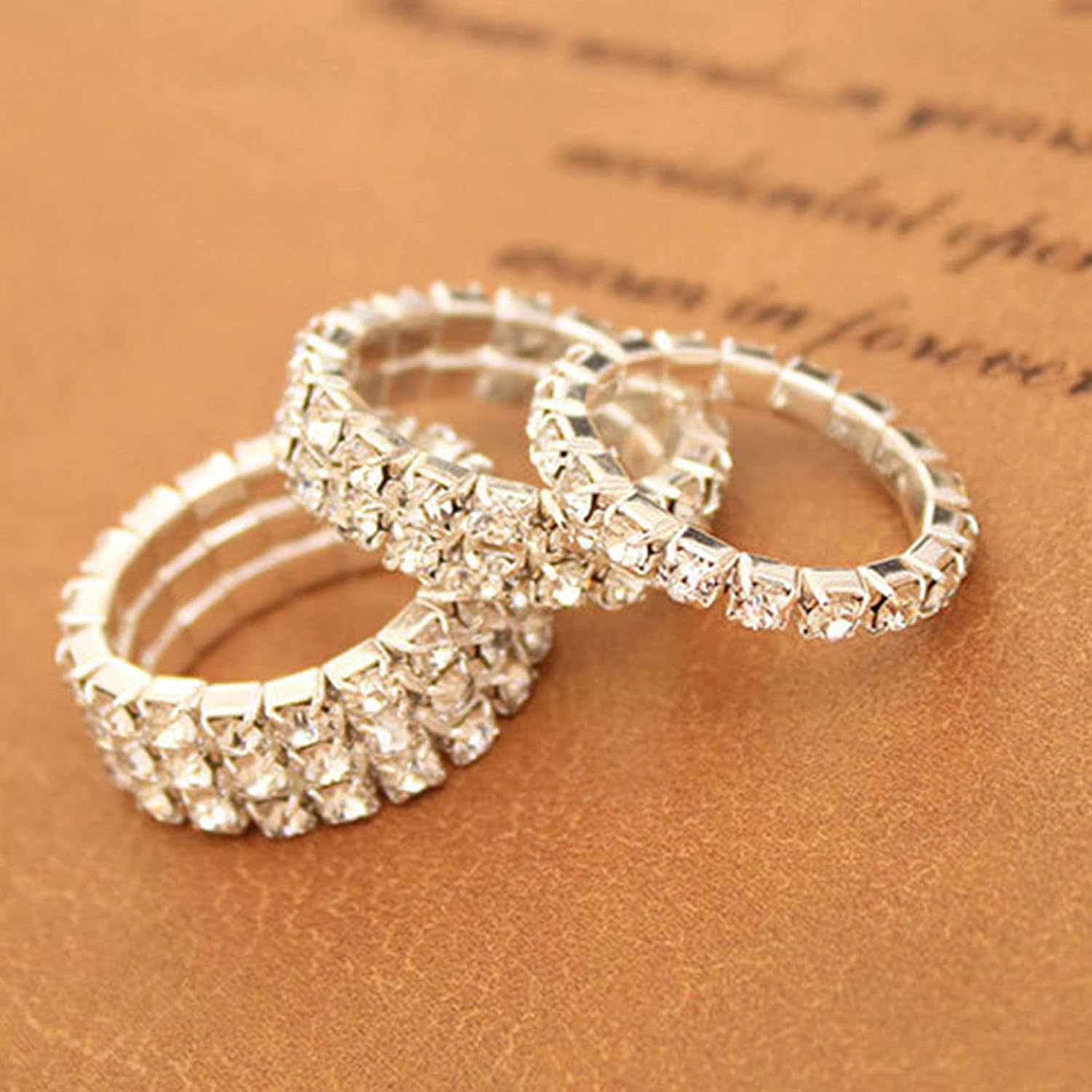 6pcs Elastic Crystal Toe Ring Silver Rhinestone Accessories Body Jewelry…