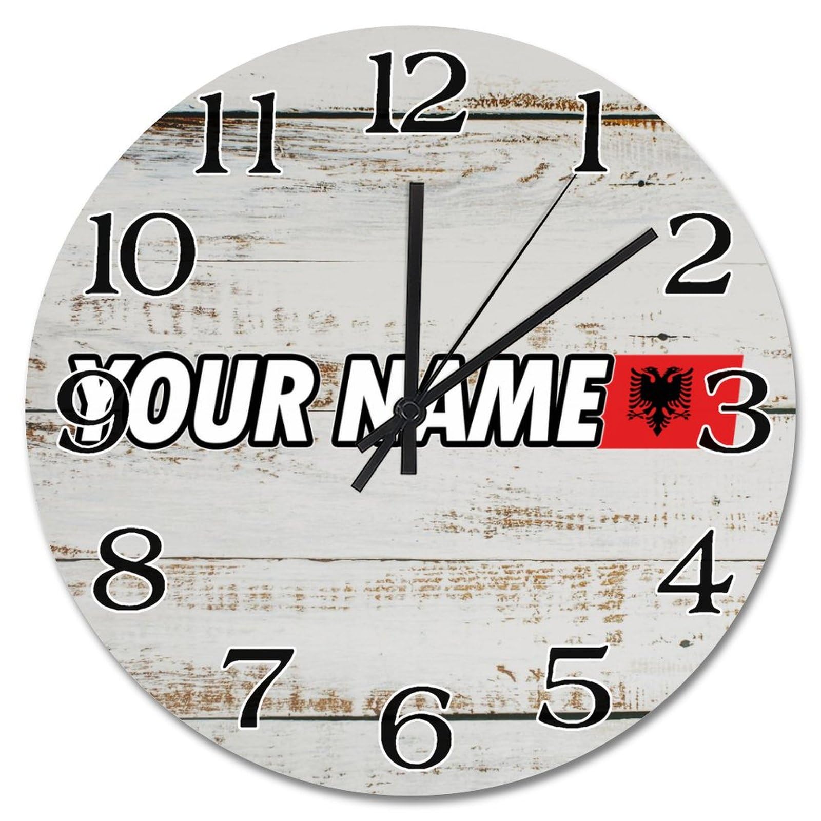 Horloge murale Albanie personnalisée en bois pour stopper les murs vides avec élégance