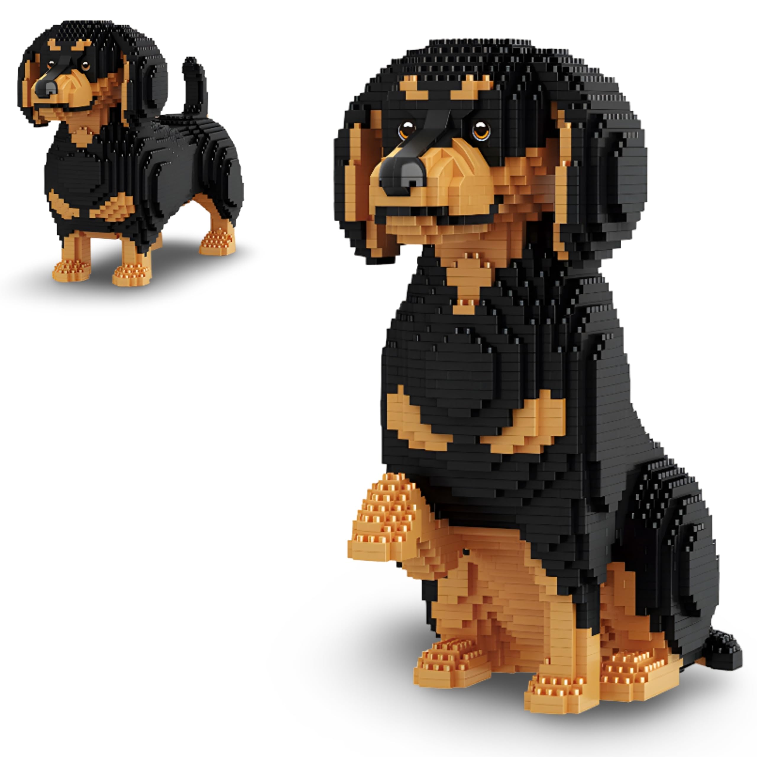 2 in 1 Dachshund Building Block Set, 2354 PCS Mini Brick Sausage Dog Pet Canine Building Toys with 2 Pose, Animals Building Model Kit for Desk Display, Educational Gift for Teens & Adults