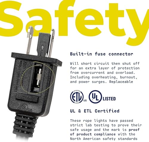 Miniatura 6 de WYZworks 1656 LED, 150 pies, luz exterior blanca cálida de 12 pulgada con controlador de 8 modos, impermeable, certificado ETL para exteriores,