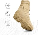NORTIV 8 Men's Military Tactical Combat Boots Motorcycle Hiking Side Zip Work Boots RESPONSE