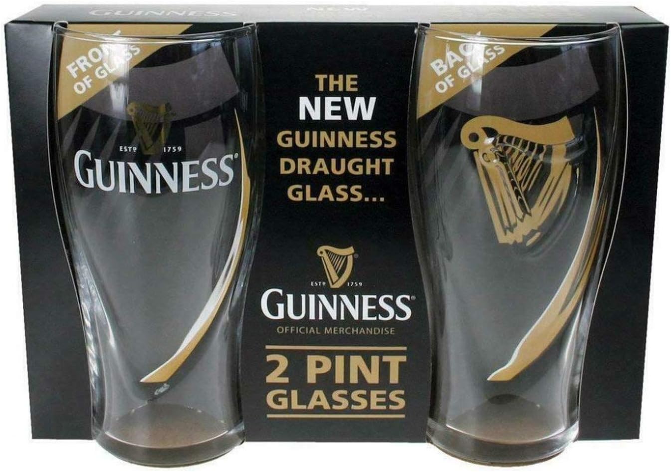 Guinness Logo Unisex Pint Glass Transparent, Glass,