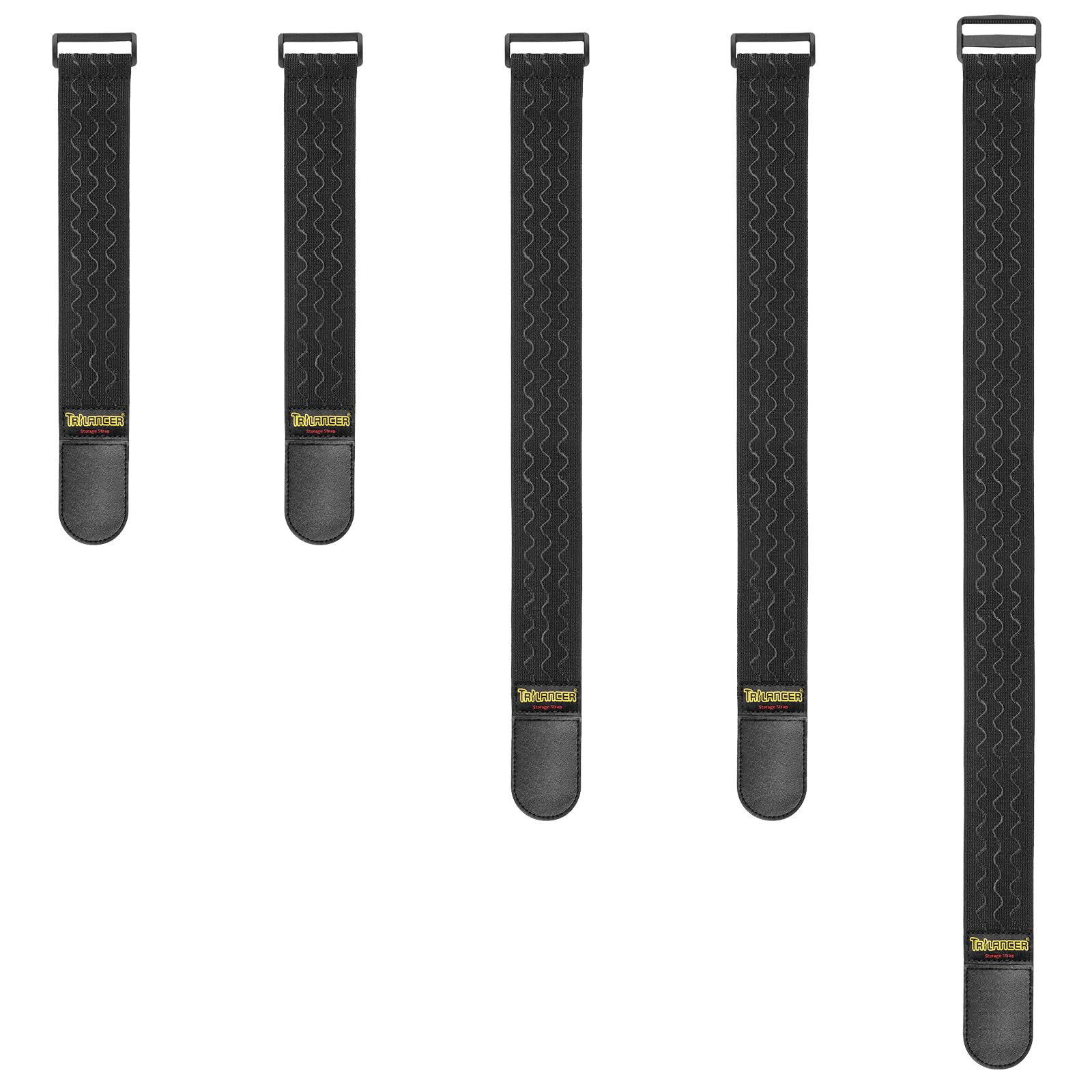 Trilancer Cinghie Elastiche con Antiscivolo – Set da 5 Fascette Riutilizzabili di 3 Misure Diverse – Fascette a Strappo per Prolunghe, Cavi, Corde, Tubi Flessibili, Camper o Come Stringi Pantaloni