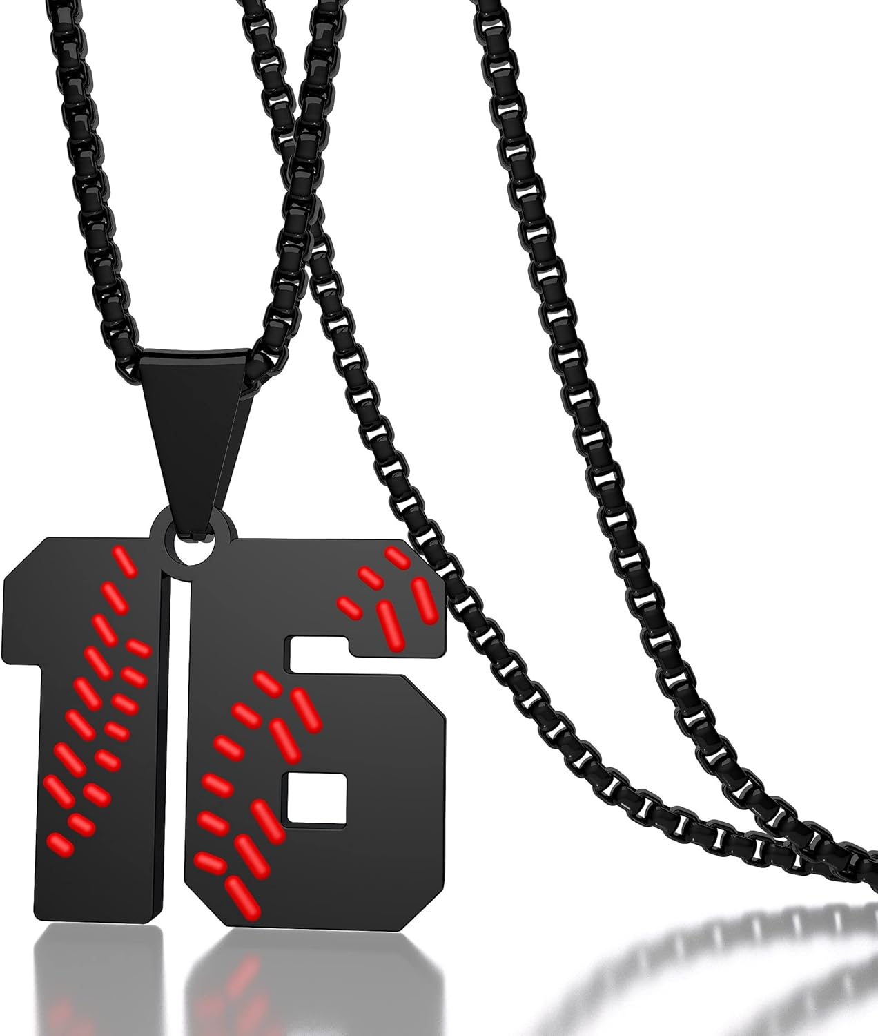 Suweibuke Inspiration Baseball Necklace - Stainless Steel Baseball Chain Number Pendant - Boys & Girls Gift - Image 2