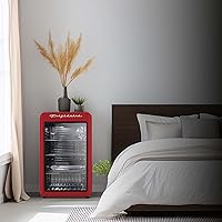 Vista 7 de Frigidaire Refrigerador compacto retro con puerta de vidrio, refrigerador de encimera de 3.2 pies cúbicos, esquinas redondeadas, premium