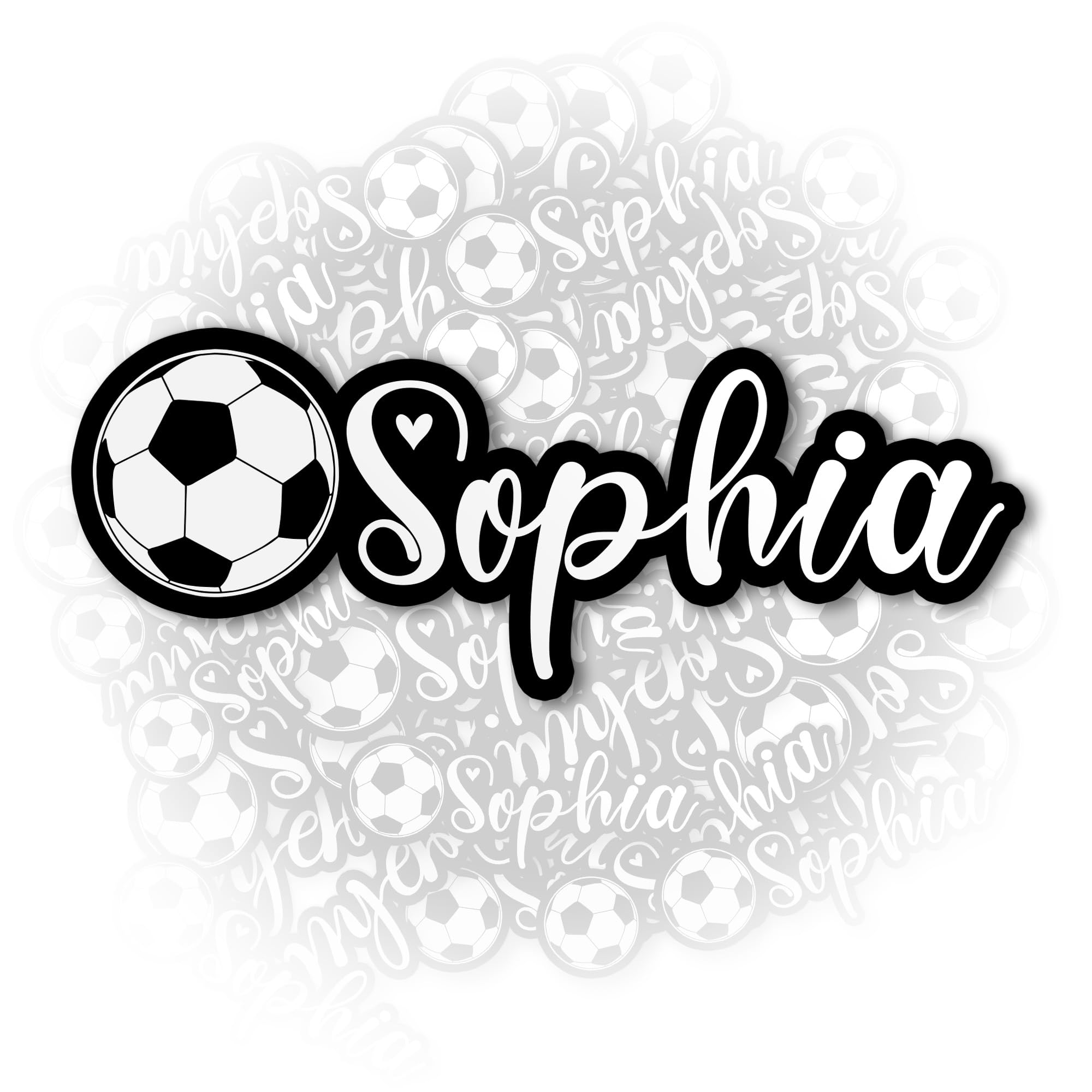 Personalized Custom Soccer Sport Balls Name Sticker Sports for Sport Lover Fans Men Women Waterproof Vinyl Sticker for Laptop, Water Bottles, Phone,