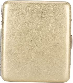 Cigarette Holder Case, Retro Brass Fashionable Double Sided Spring Clip Open Compact Metal Cigarette Case Box for Boyfriend for Indoor(#4)
