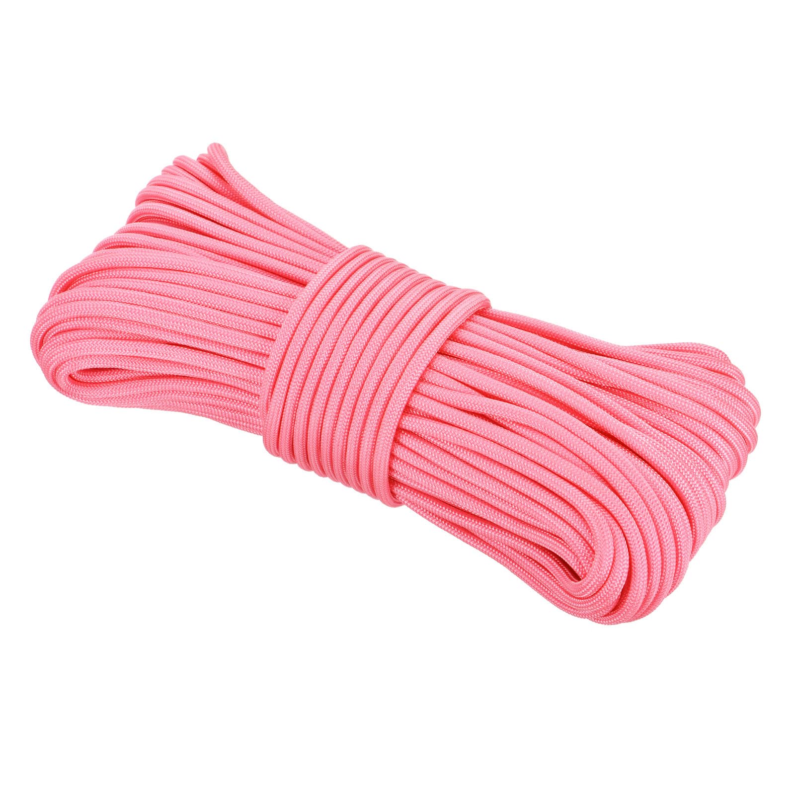Rebower 550 Paracord Rope 31m, 4mm Thin Paracord Nylon Cord 7-Strand Core [for Tent Camping Outdoor Gear] - Fluorescent Pink