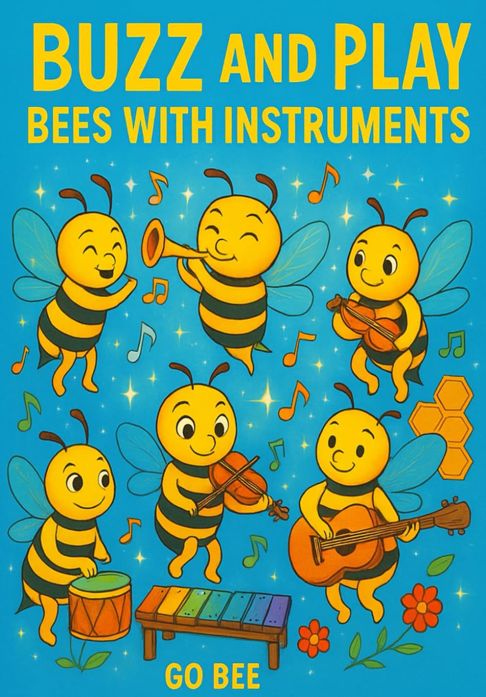 Buzz and Play: Bees with Instruments Kids’ Coloring Book”
