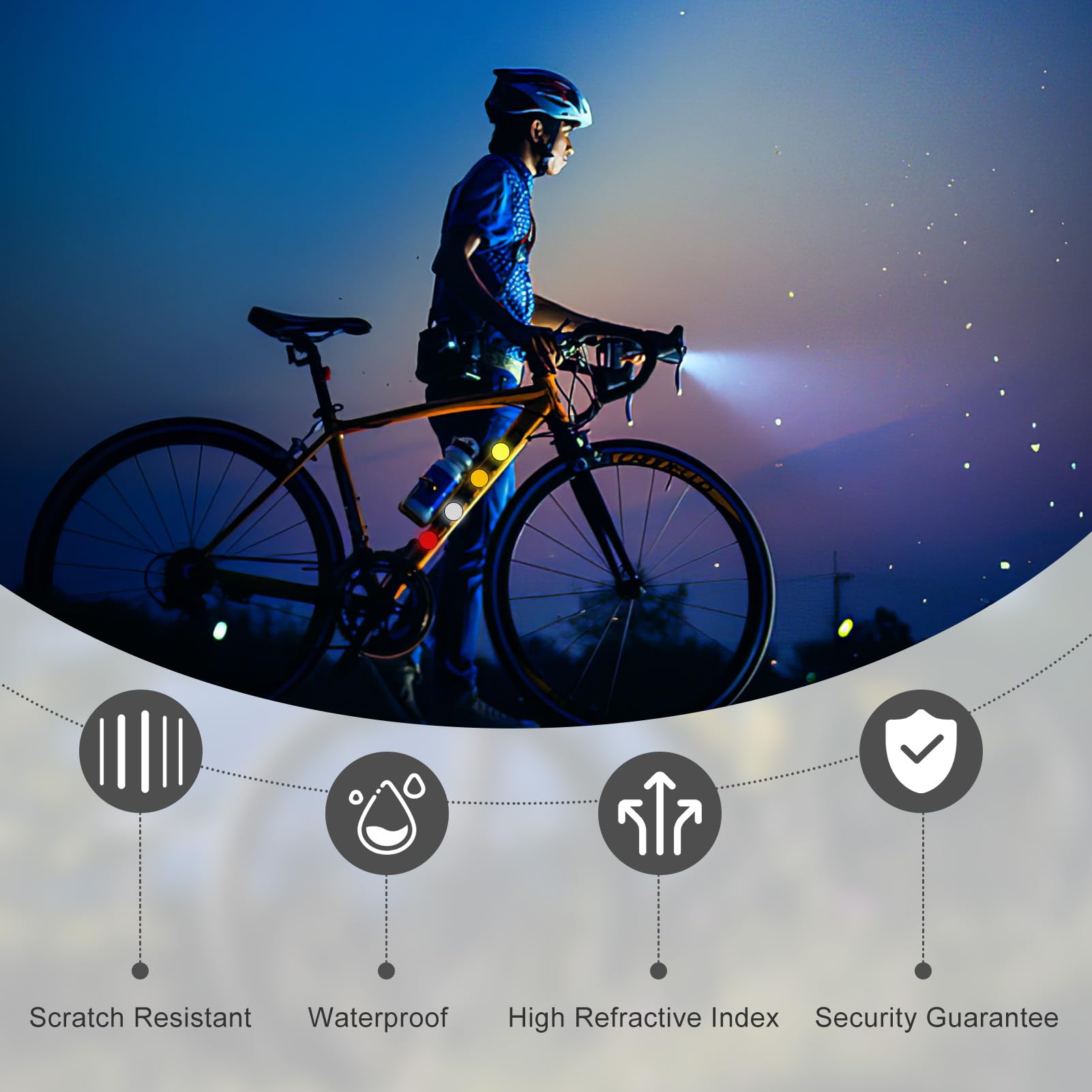 Accessori Notturni Nastro Riflettente Adesivo 40 Pezzi Rotondi