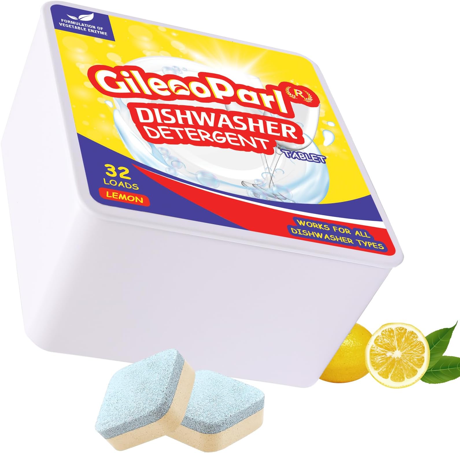 Amazon.com: Gileooparl Dishwasher Detergent Tablets (32 Eco Tabs ...