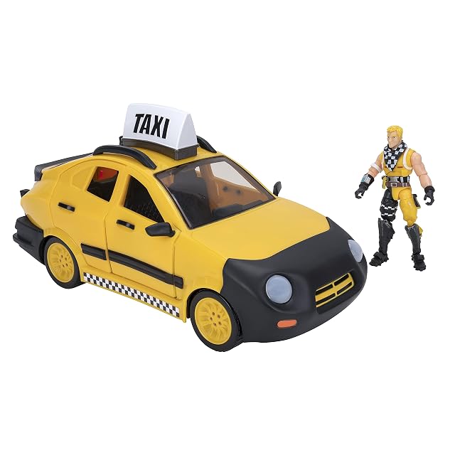 Foto 2 de 8 de Fortnite Joy Ride Taxi Vehículo con Figura articulada de 4 Pulgadas, Multicolor (Jazwares FNT0817)