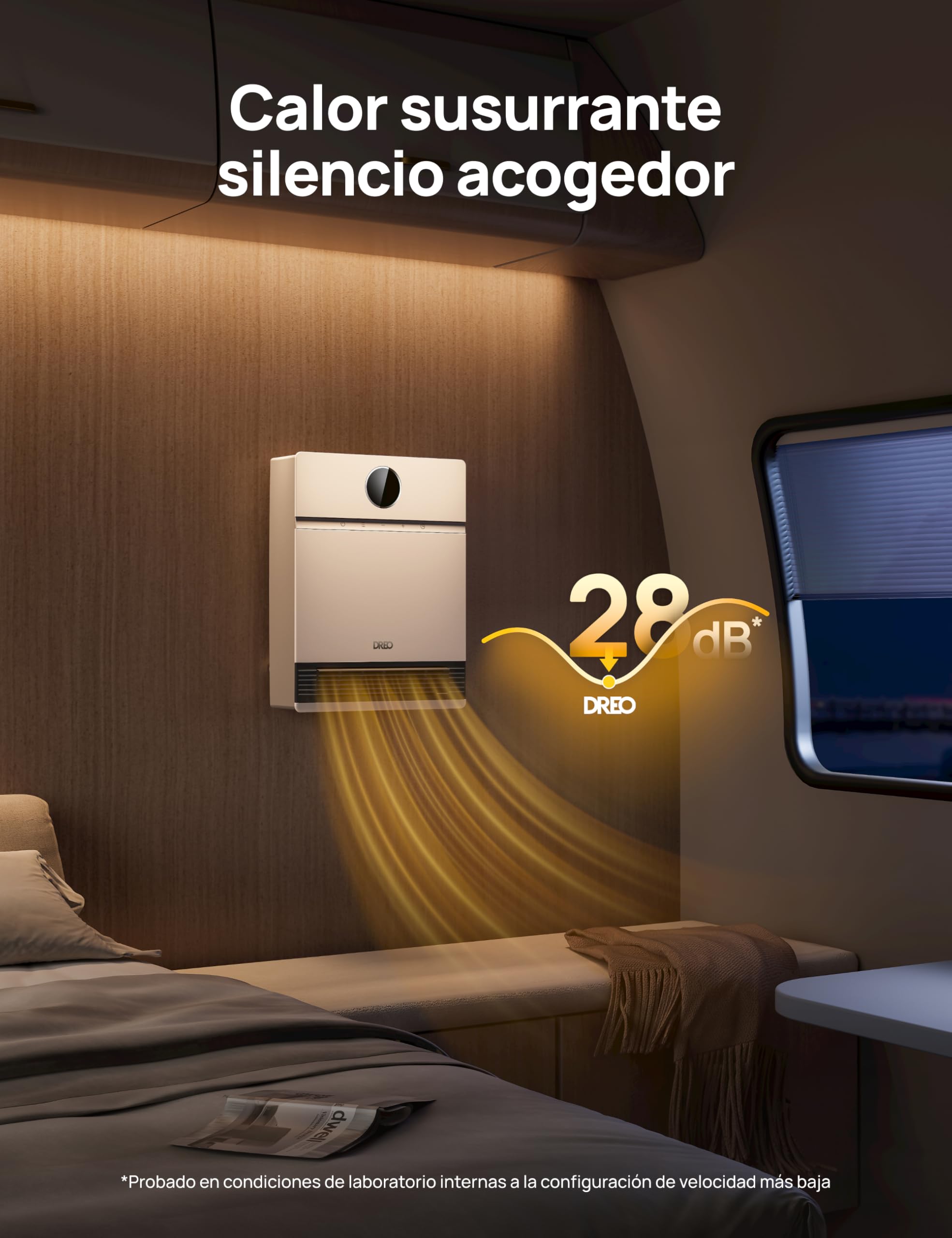 Dreo Inteligente Calefactor Bajo Consumo, Oscilación de 30°, 2000W Termoventilador Electrico, Calefactor Baño Pared, Termostato Ajustable, Control Remoto, 24H Temporizador, Instalación Sencilla, Alexa