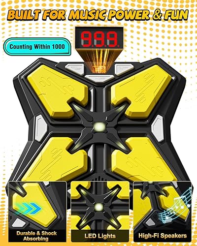 Miniatura 4 de Máquina de boxeo musical mejorada para niños y adultos, máquina de perforación de pared con Bluetooth, máquina de perforación de música LED con