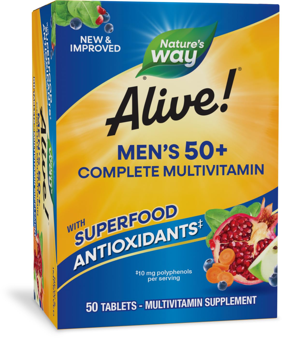 Nature's Way Alive! Men’s 50 Plus Multivitamin Complete Tablets, 50 ct 50 Count (Pack of 1)