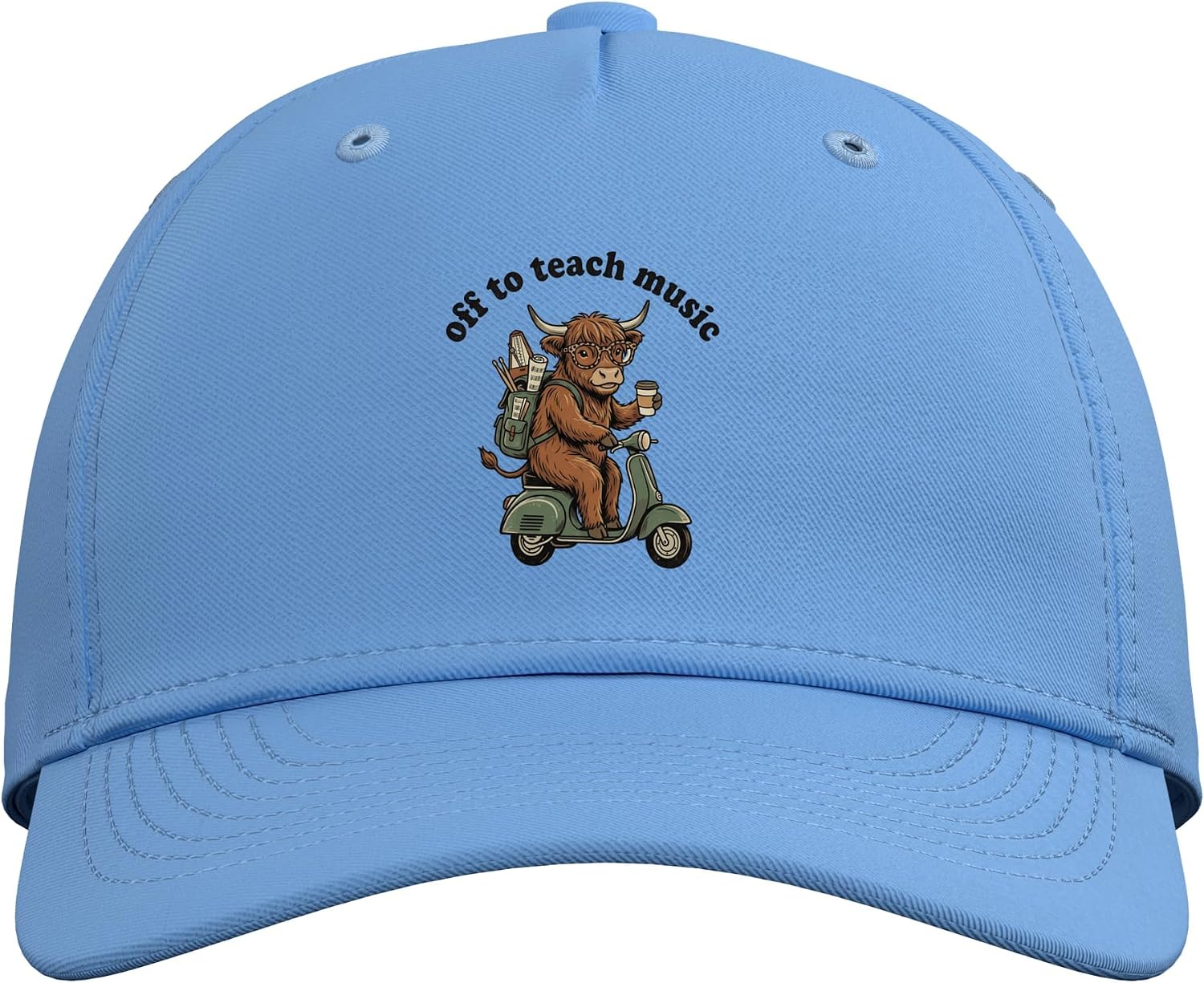 Off to Teach Music Teacher Back to School Adjustable Baseball Hat image 2