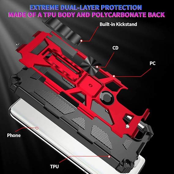 Asuwish Compatible with OnePlus Nord N10 5G Case and Tempered Glass Screen Protector Accessories Full Body Protective Stand Kickstand Phone Covers for One Plus N 10 1 Plus 10N 1plus One+ 1+ N105G Red
