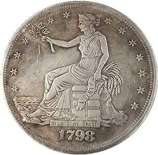 1798 American Sitting Flower Antique Silver Dollar Sliver Color Plated Commemorative Coin Badge Medal Souvenir Party Arts Gifts Souvenir Collectible Coins