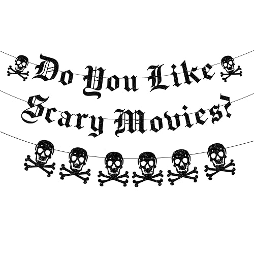 Do You Like Scary Movies Banner Gothic Old English Skull