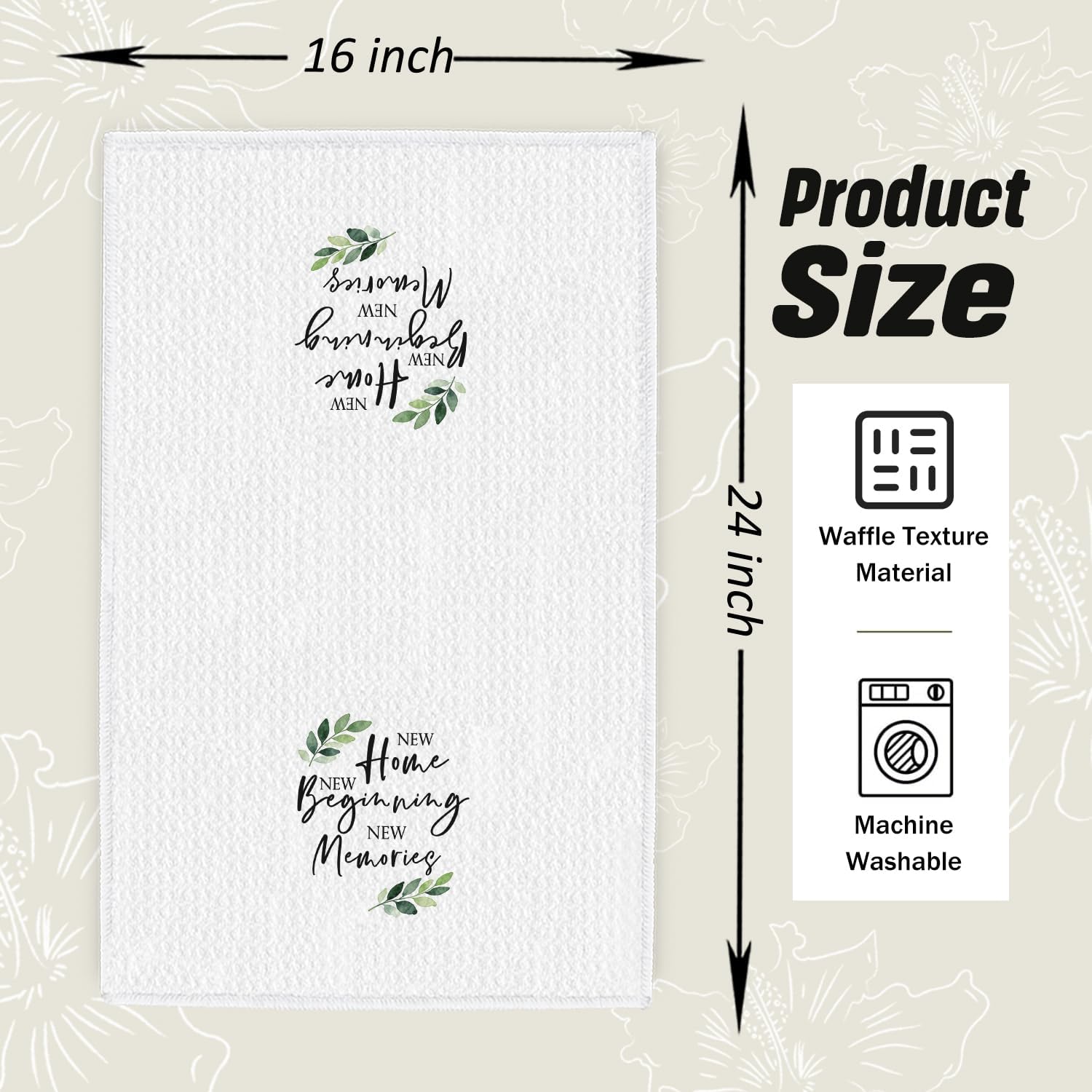 House Warming Gifts New Home Kitchen Dish Towels, Housewarming Gifts for Women Men, New Home Beginning Memories Decorative Hand Tea Towels for Kitchen Bathroom, 16x24 Inch image 2