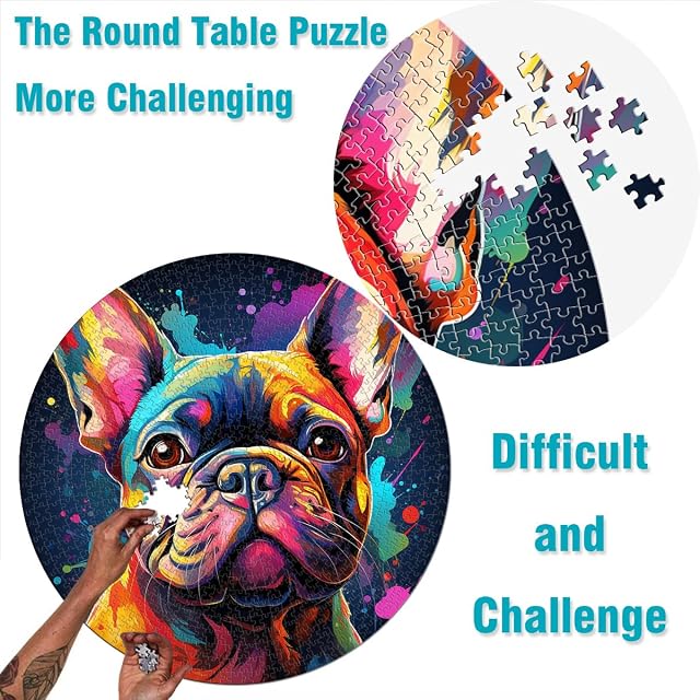 Foto 4 de 6 de Puzzle para adultos y niños, 1000 piezas, Bulldog Francés