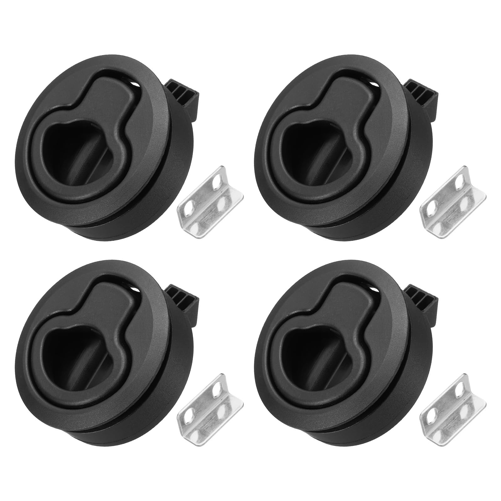 Loquet de trappe de bateau encastré noir sourcing map pour panneau et soute