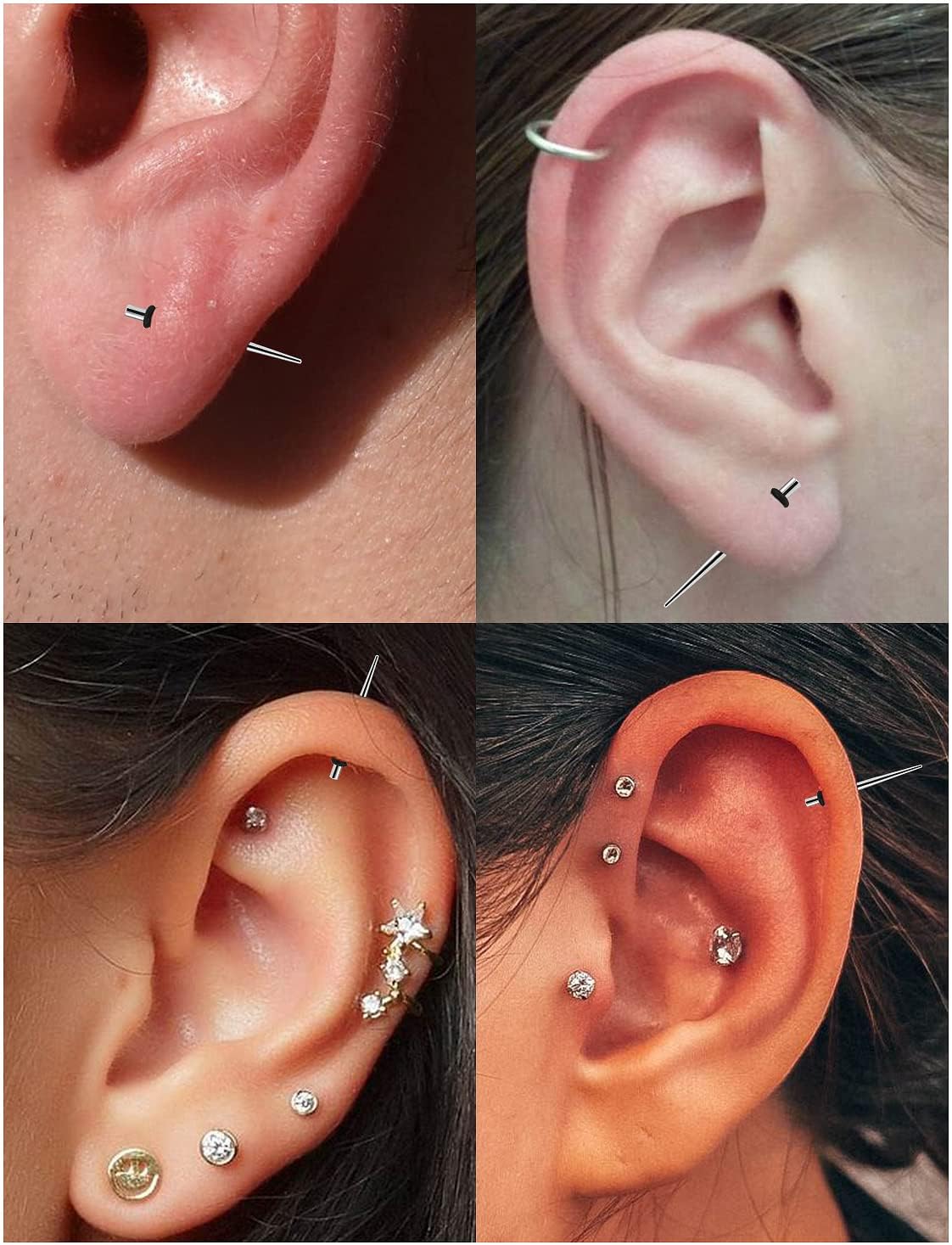 Vsnnsns 14G 12G 10G 8G 6G 4G 2G 0G 00G Ear Gauges Stretching Kit 316L Surgical Steel Screw Fit Ear Tunnels Tapers Insertion Pin for Ear Septum Nipple Tongue Stretching Kit Tools