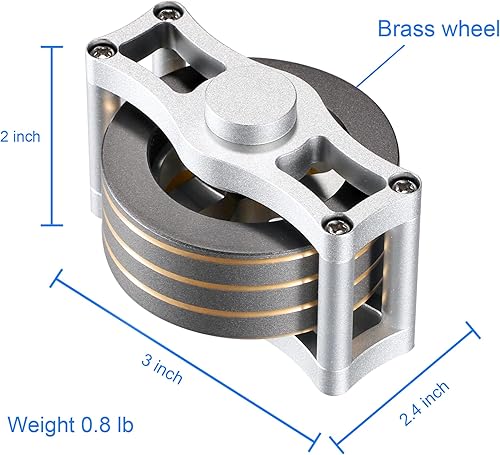 Miniatura 2 de Latón Spning Top, juguetes de escritorio cinéticos Fidget Spinner (gris)