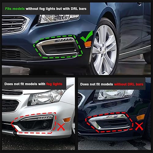 Miniatura 2 de KUAFU Cubierta de luz antiniebla compatible con Chevrolet Cruze 2015-2016Chevrolet Cruze Limited 2016 Reemplazo para GM1038184 cubierta de