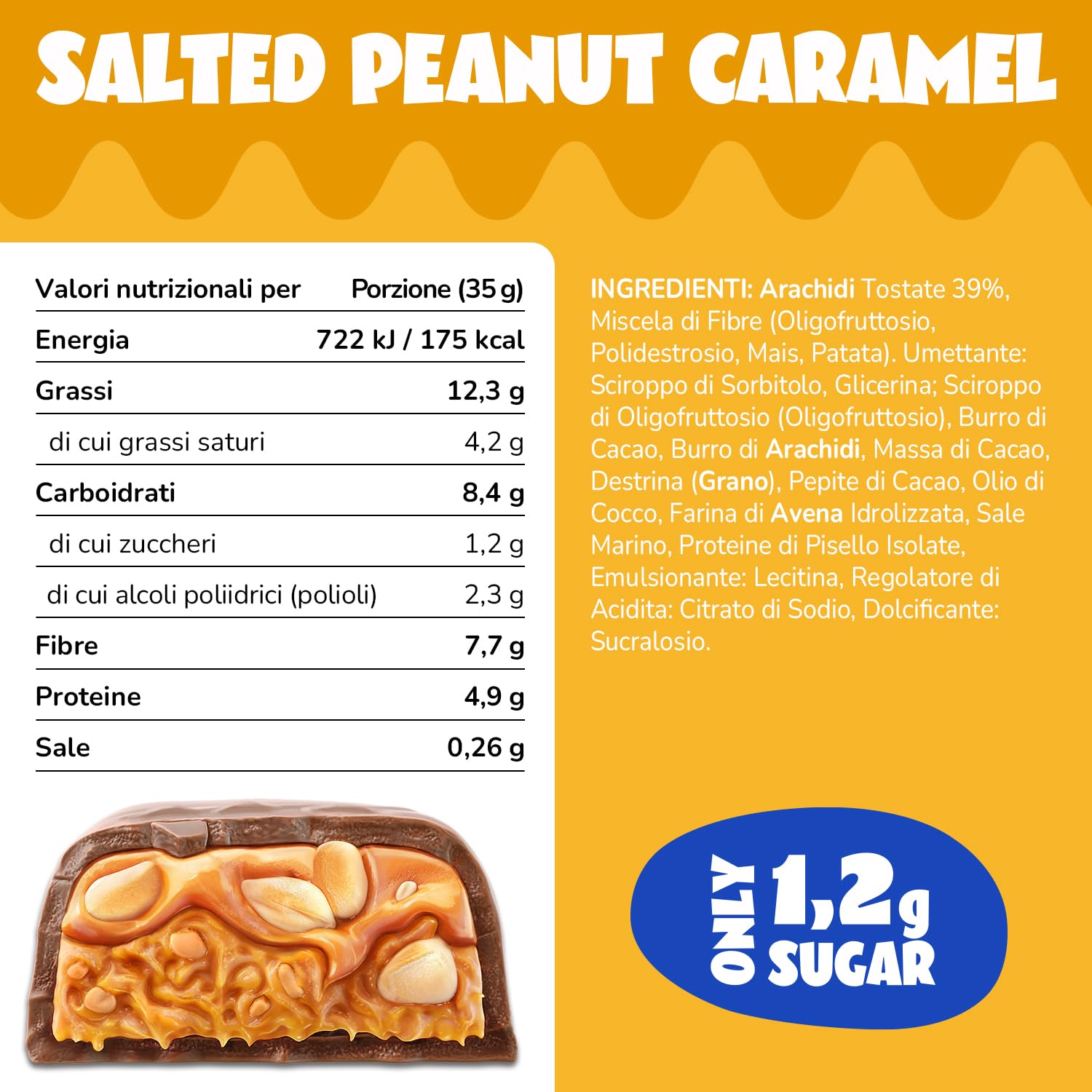 AHEAD Barrette Keto Vegane – 16 x 35g – Salted Peanut Vegan – Barrette senza zucchero – solo 5g di carboidrati netti per keto bar – Barretta con cioccolato senza zucchero