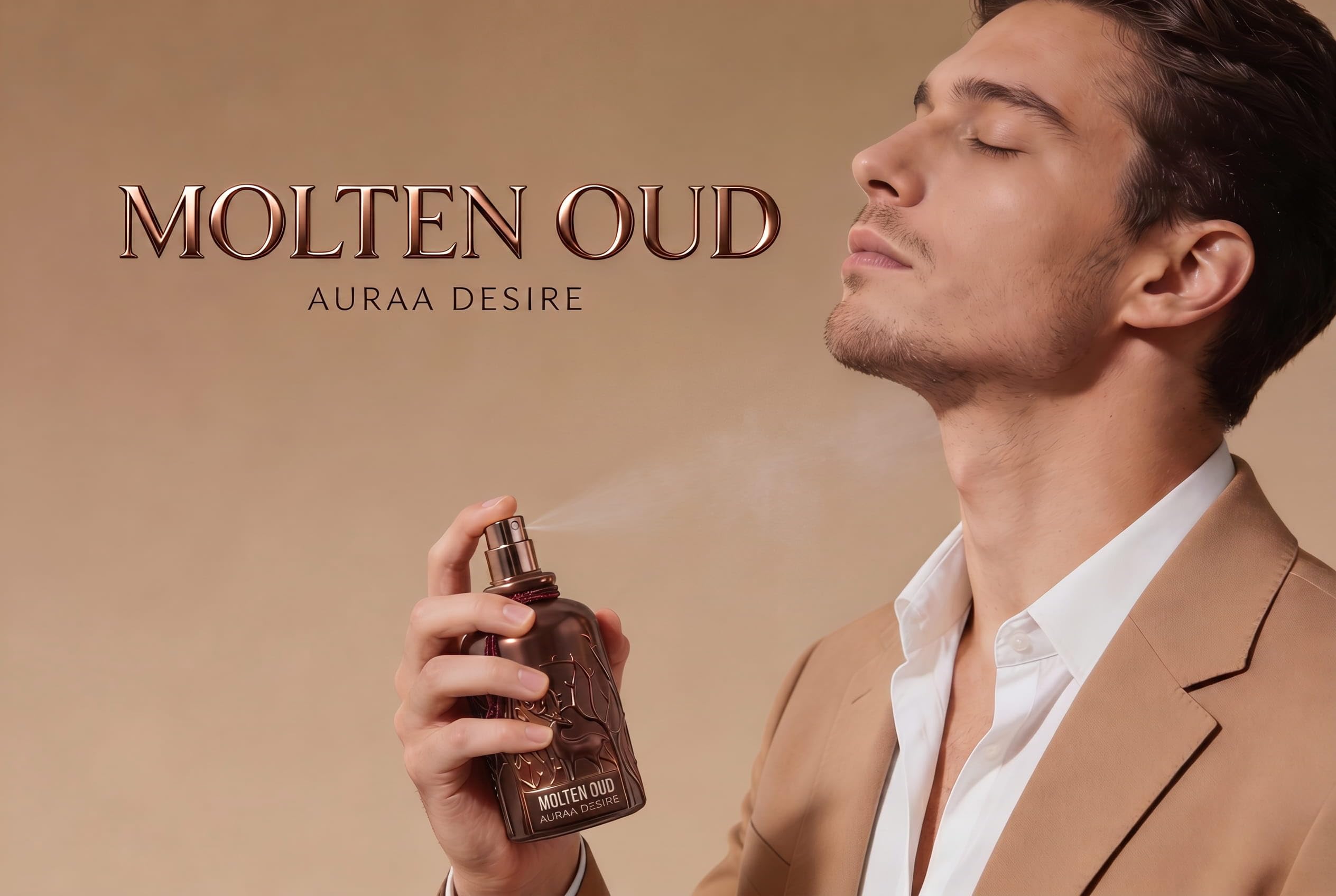 Auraa Desire Molten Oud Extrait-Parfüm, 100 ml, von – starker holziger Oud-Duft – Extrait-Parfüm für Männer und Frauen
