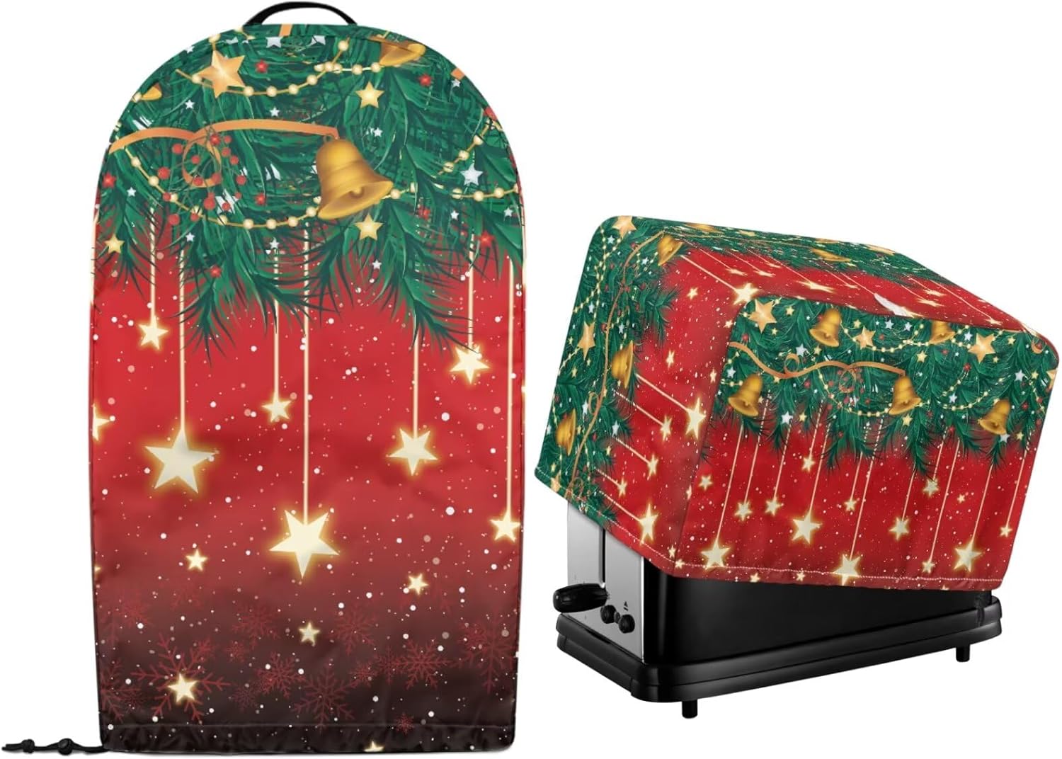 Kitchen Small Appliance Dust Covers Set of 2 Stand Mixer Food Processor Blender and Toaster Bread Maker Oven Oil-proof Protector Covers Blue Green Floral Print