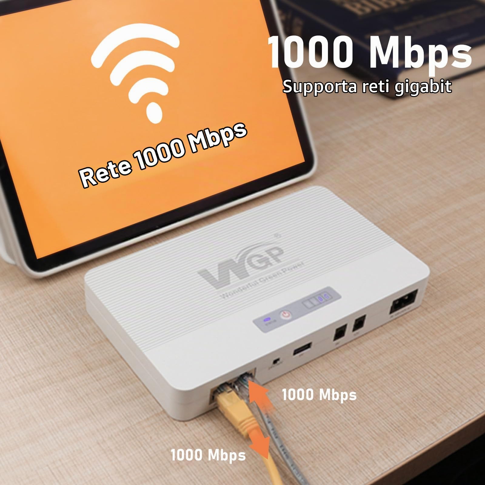 Gruppo di Continuità Mini UPS 12V 10400mah,Banca di Potere Backup Batteria alimentazione ininterrotta per Router Modem Fotocamera Allarme Telefono, Uscita 5V USB 9V 12V DC 24V 48V Gigabit Poe