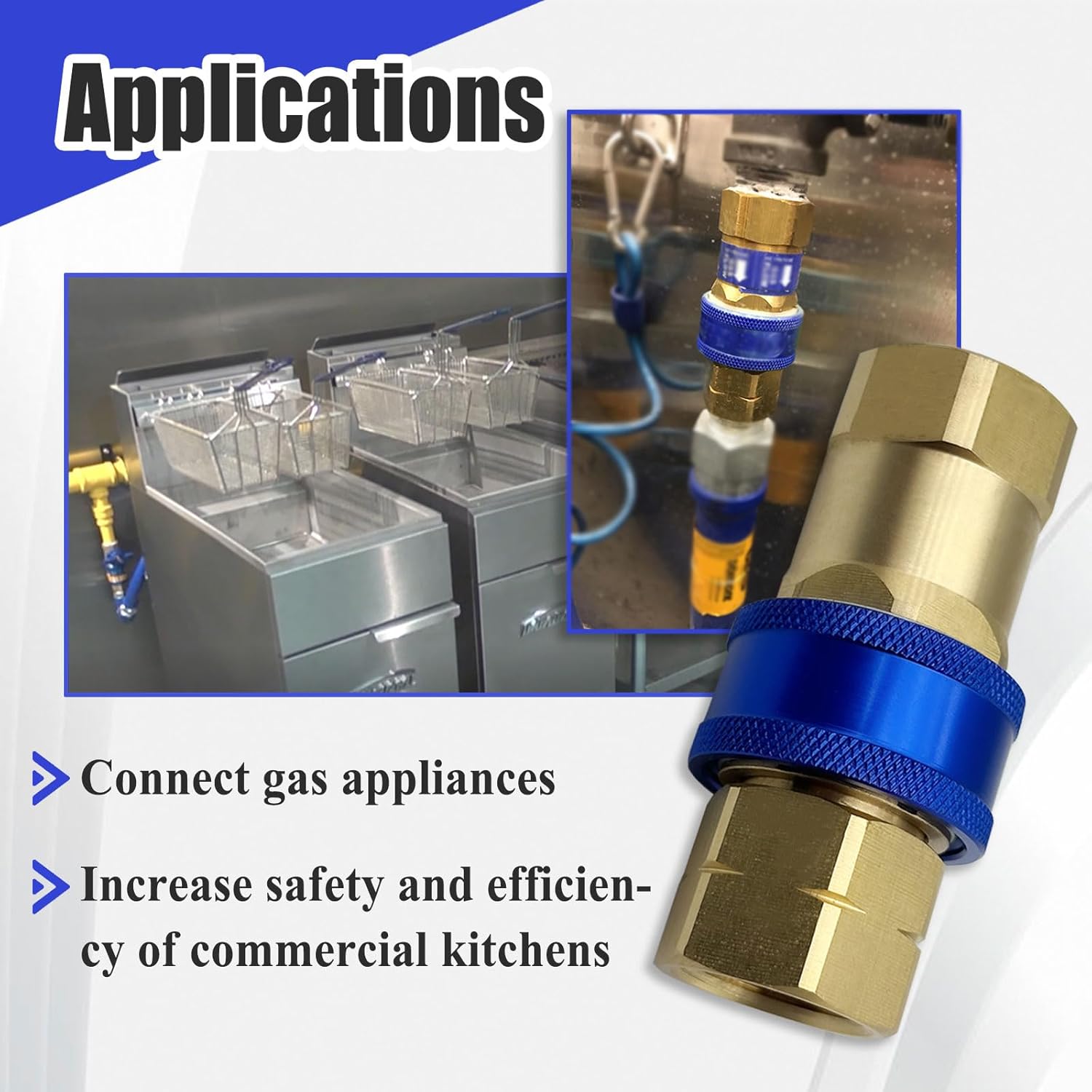 A75 Quick Disconnect Fitting, 3/4 Inch, Automatic Thermal Shutoff, Connect Gas Appliance, (2 Parts)