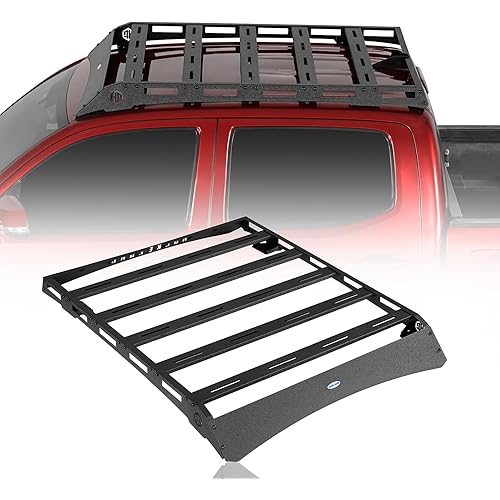 Hooke Road Tacoma Roof Rack for 2005-2023 Toyota Tacoma 2nd 3rd Gen (Double Cab Only) - Heavy Duty Steel Basket, Upper Storage for Outdoors Gear