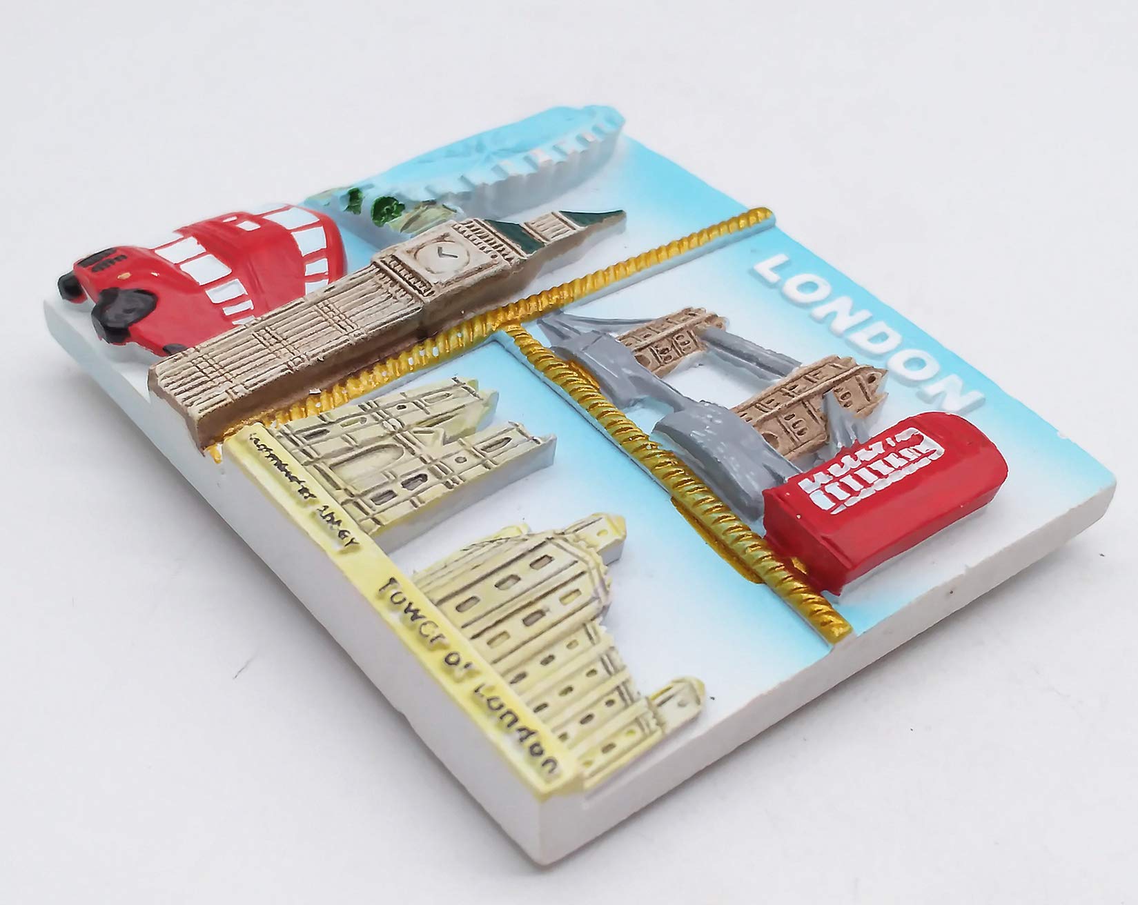 3D London UK - Magnete da frigorifero per autobus in metallo da viaggio, souvenir da frigorifero, decorazione per la casa e la cucina, collezione di adesivi magnetici