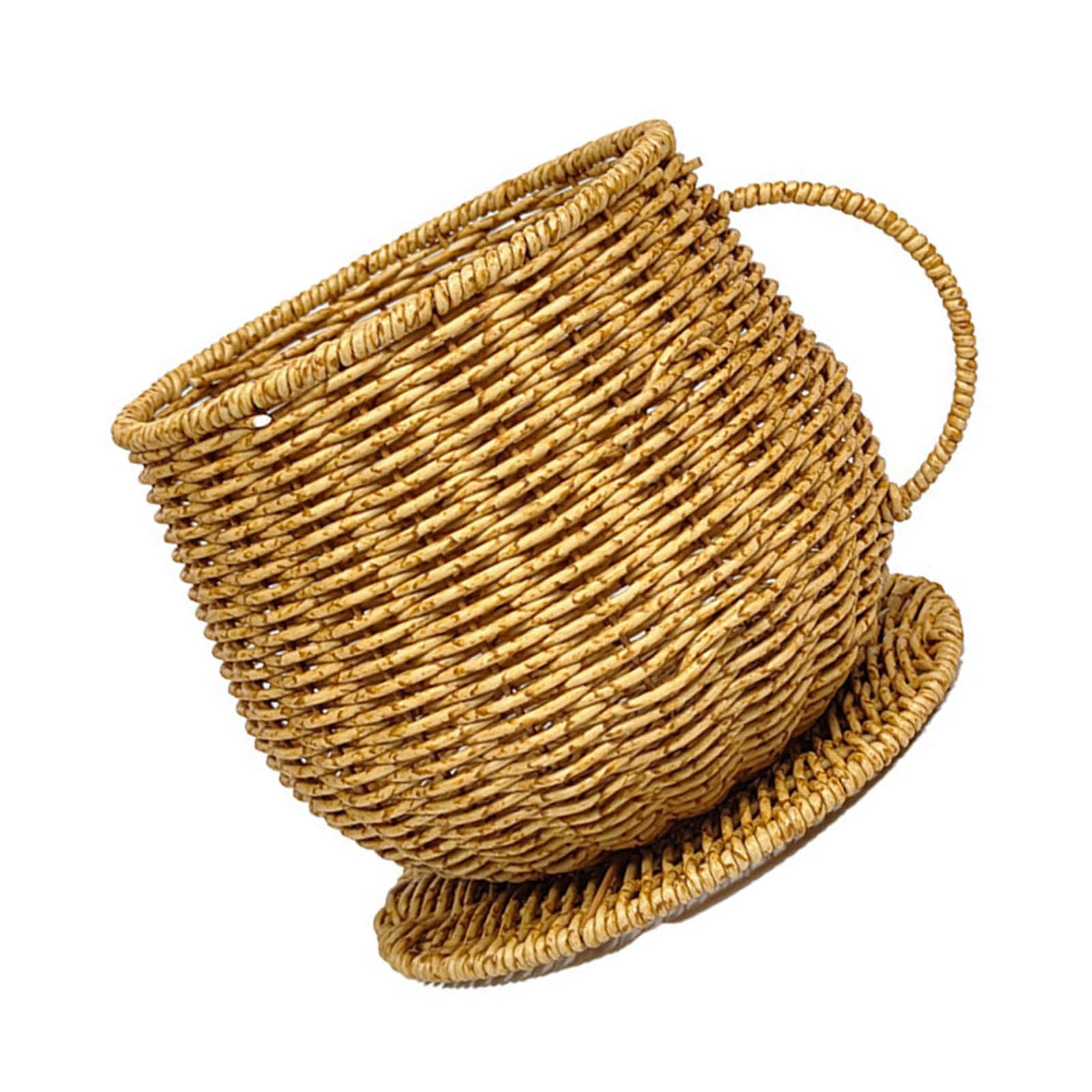 ZBIianxer Multipurpose Coffee Pods Container Natural Look Basket Desk Use Coffee Medication Storage Basket