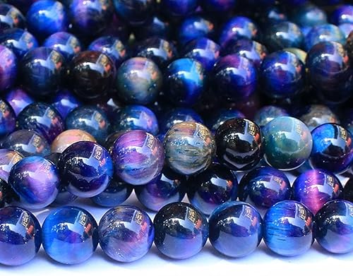 Miniatura 10 de Cuentas de piedra solar para fabricación de joyas, cuentas redondas de piedra de 0.315 pulgadas para pulseras, piedra de jaspe natural, 46