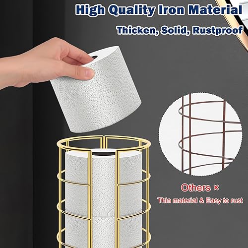 Miniatura 4 de NearMoon Soporte organizador de papel higiénico, almacenamiento de 3 rollos de papel higiénico, accesorio de baño de metal, soporte de rollo