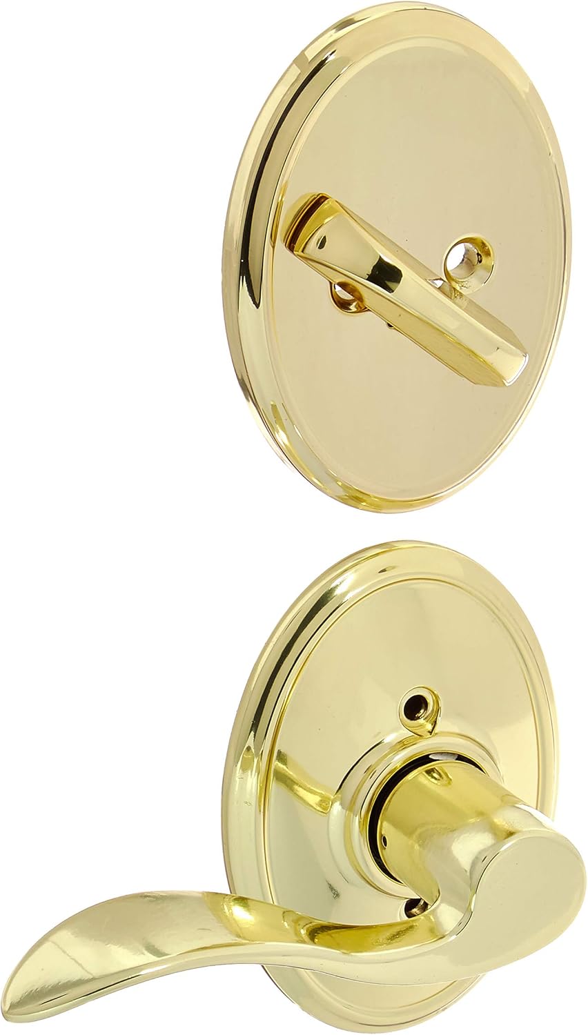 Schlage Lock Company F59ACC605WKFRH Accent Right Handed Interior Pack Lever Set with Single C, Polished Brass (Interior Half Only)