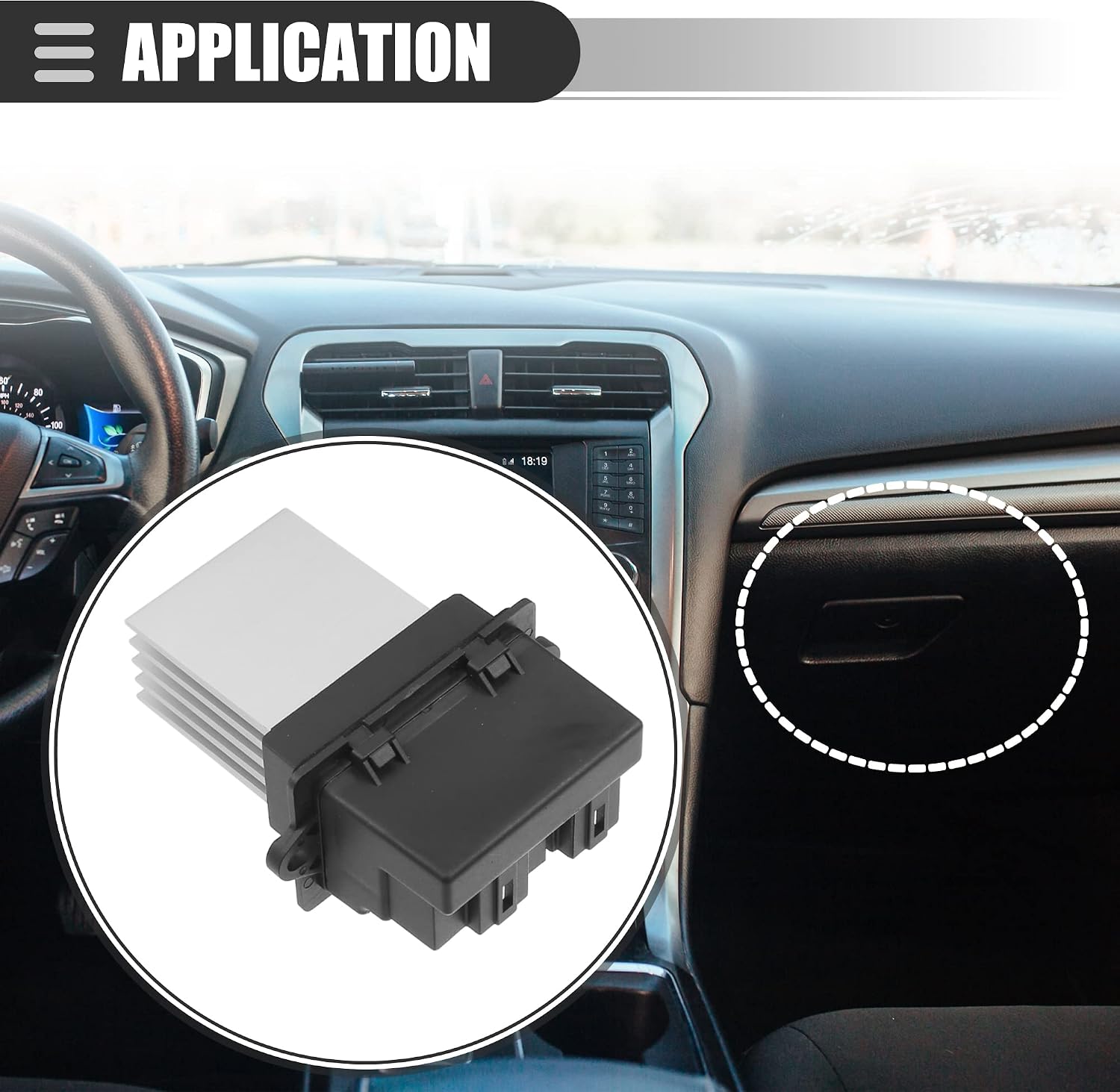 Motoforti Car Heater Blower Motor Resistor, HVAC Blower Motor Resistor, for Dodge Grand Caravan 2001-2005, Metal Plastic, 4885482AC, Black Silver Tone