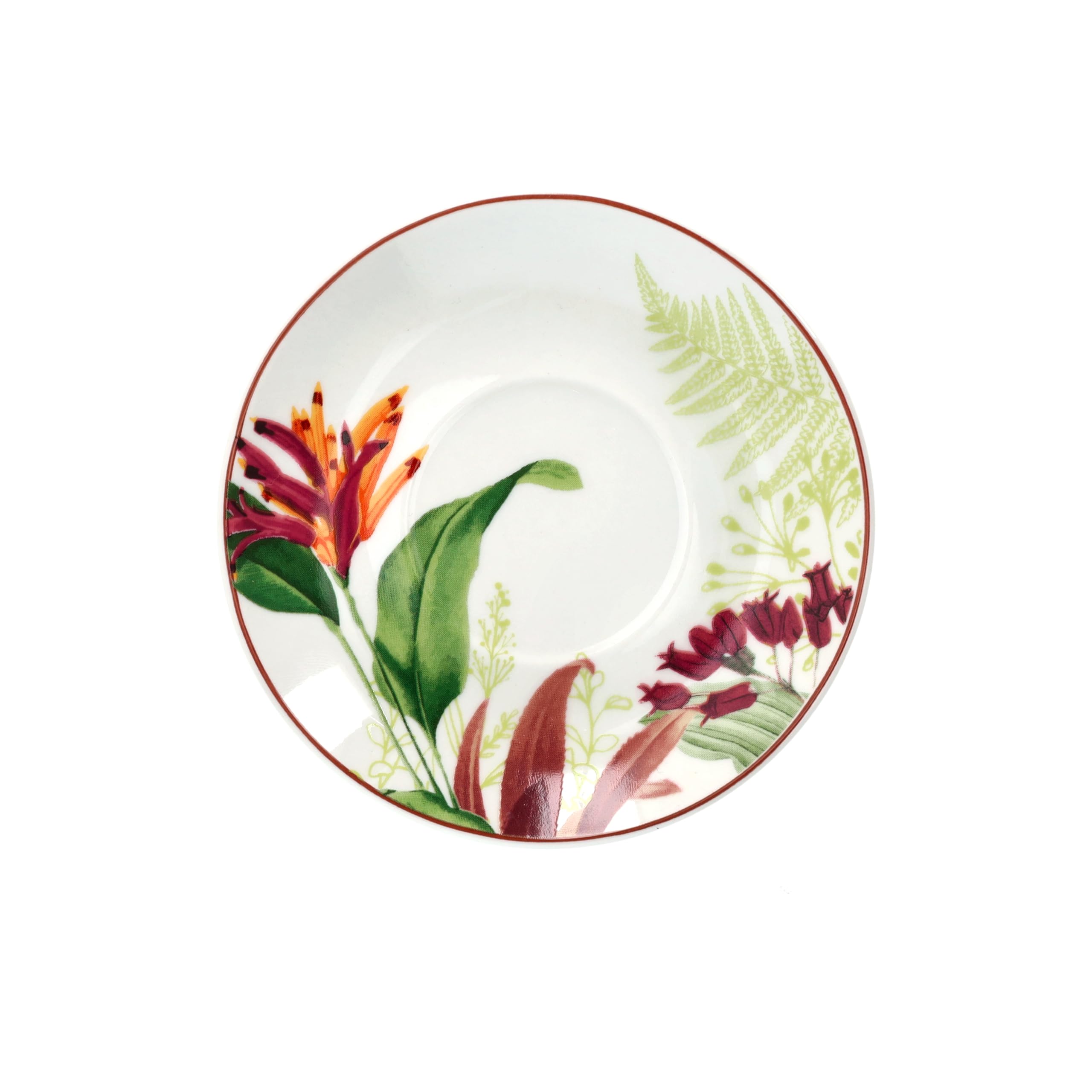 Tognana Tropicalia, Set de 6 tazas de café con plato, porcelana, multicolor