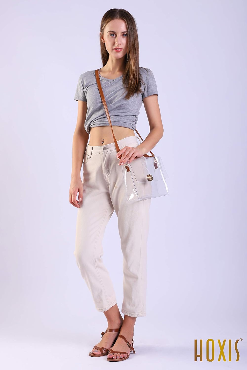 Clear Bag with Turn Lock Closure Women's Cross Body Handbags Stadium Approved - Image 6