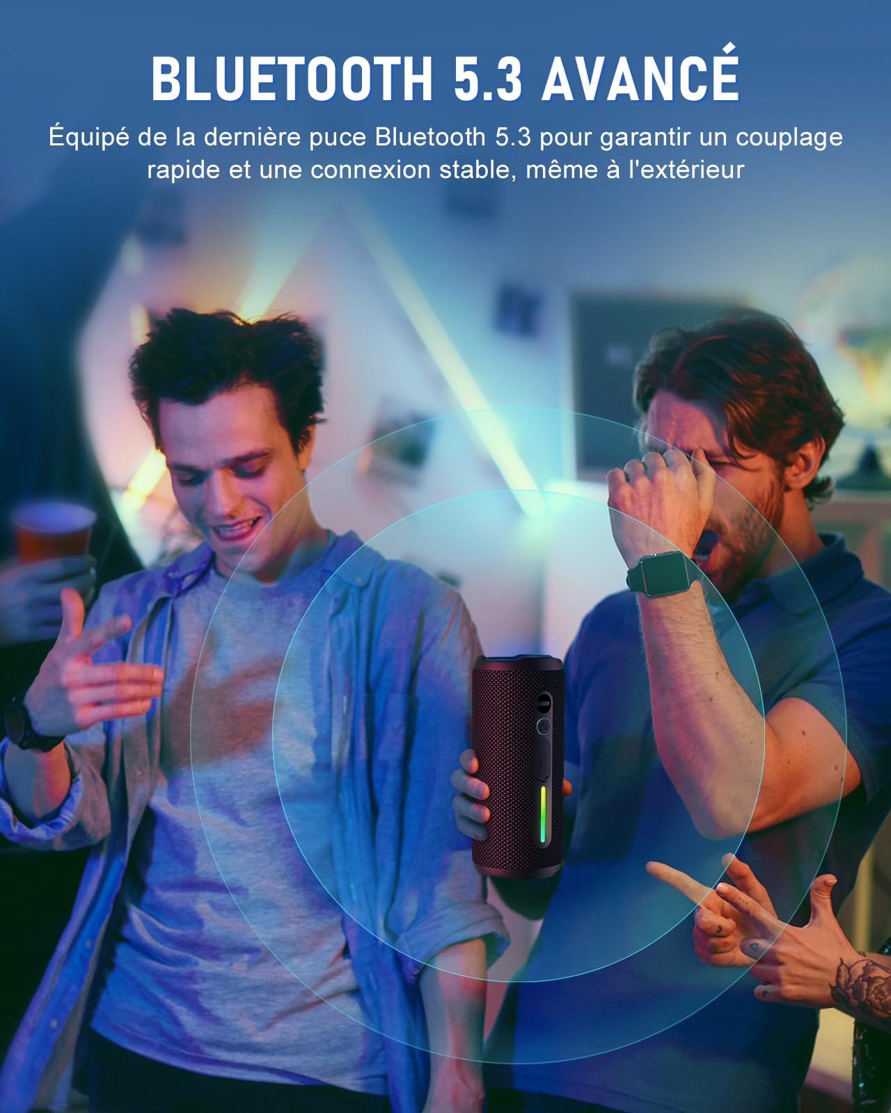 OHAYO Enceinte Bluetooth Puissante 24W IPX7 Étanche 30h Autonomie Bass Boost Portable