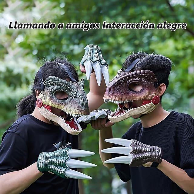 Foto 6 de 7 de Fuwraixis Máscara de Dinosaurio, Máscara realista de Giganotosaurus, Atrezo para juegos de rol