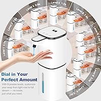 Vista 2 de Automatic Liquid Soap Dispenser, 9 Adjustable Levels, 380ml/12.8oz, Auto Touchless Hand Soap or Dish Soap Dispenser,USB Rechargeable Dispenser,Wall