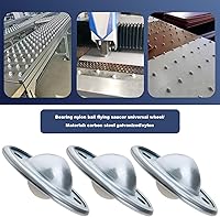 Vista 2 de Transferencias de bolas de acero al carbono, ruedas de rotación de bolas de nailon, diámetro de 1.772 in, espaciado de agujeros de 1.220 in